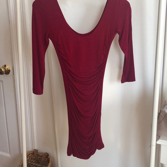Red Ruched Bodycon Dress - Picture 2 of 2